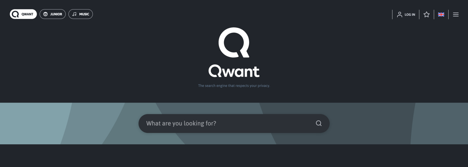 Dark Mode in Qwant.