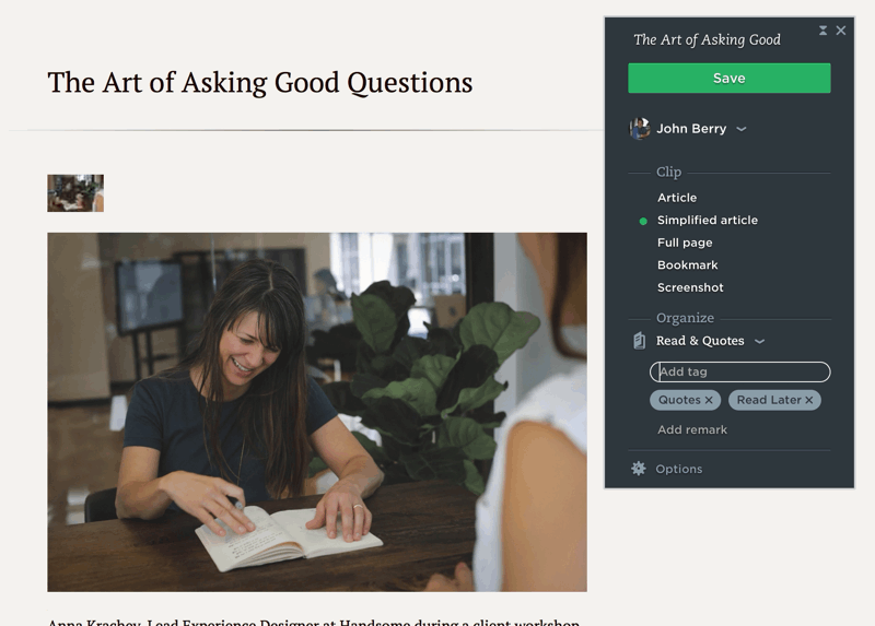 Web Clipper is a fast and easy way to keep track of content from your web browser in Evernote