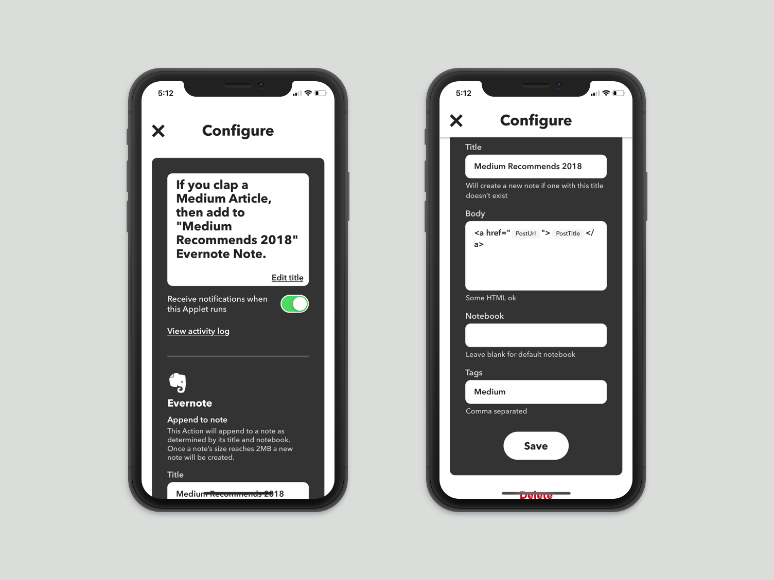 IFTTT is easy to configure on web or mobile