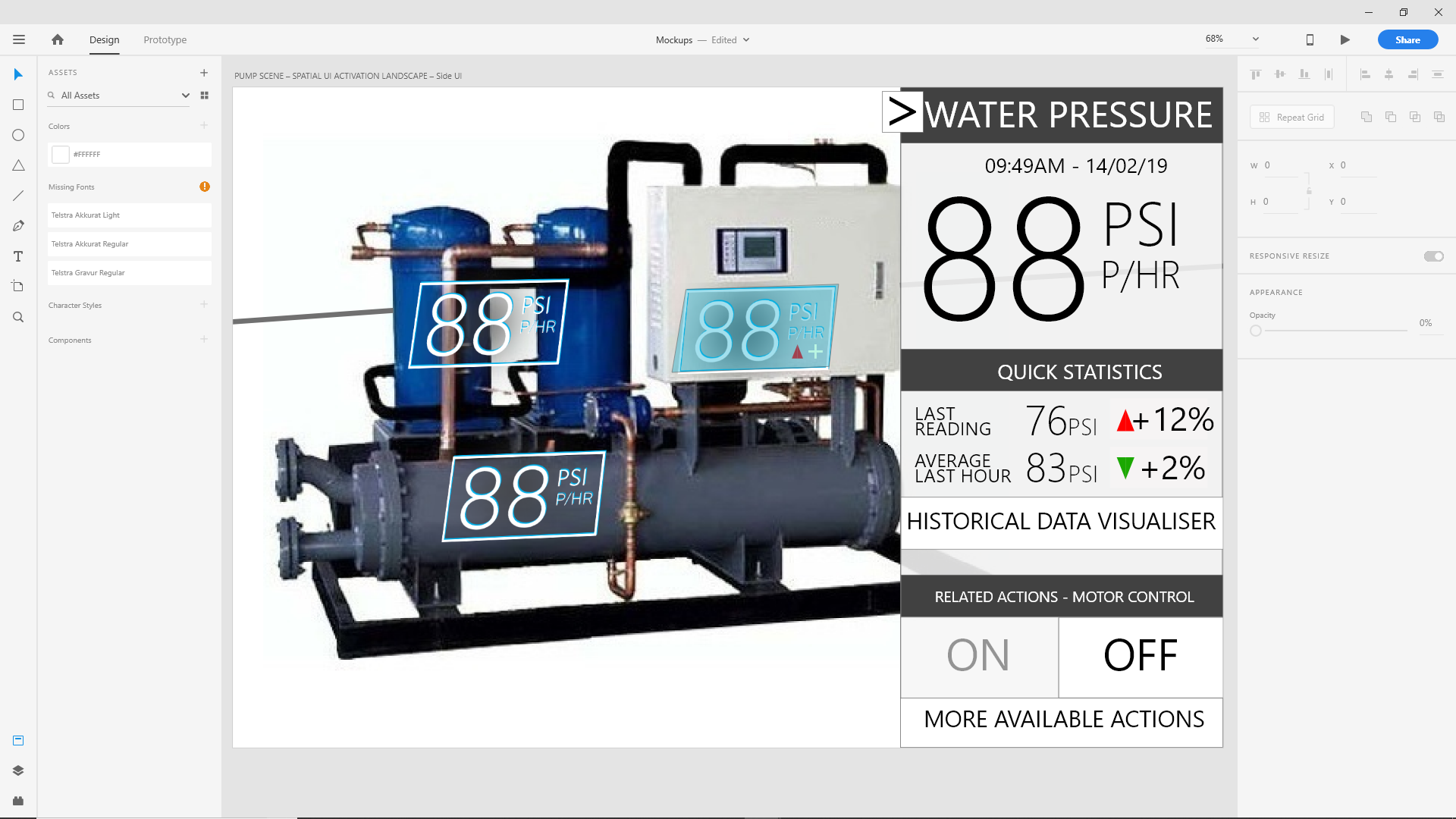 Secondary data moved to an interactive 2D screen overlay