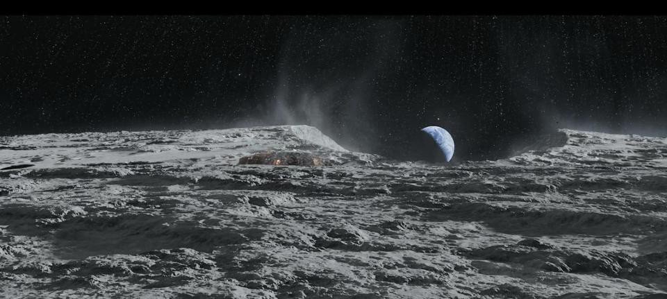 Destroying the Moon would result in approximately 7 x 1⁰²² kilograms of debris, which hopefully wouldn’t hit Earth in large chunks. Image credit: Blind Spot Pictures Oy, 27 Films Production, New Holland Pictures, from the movie Iron Sky.