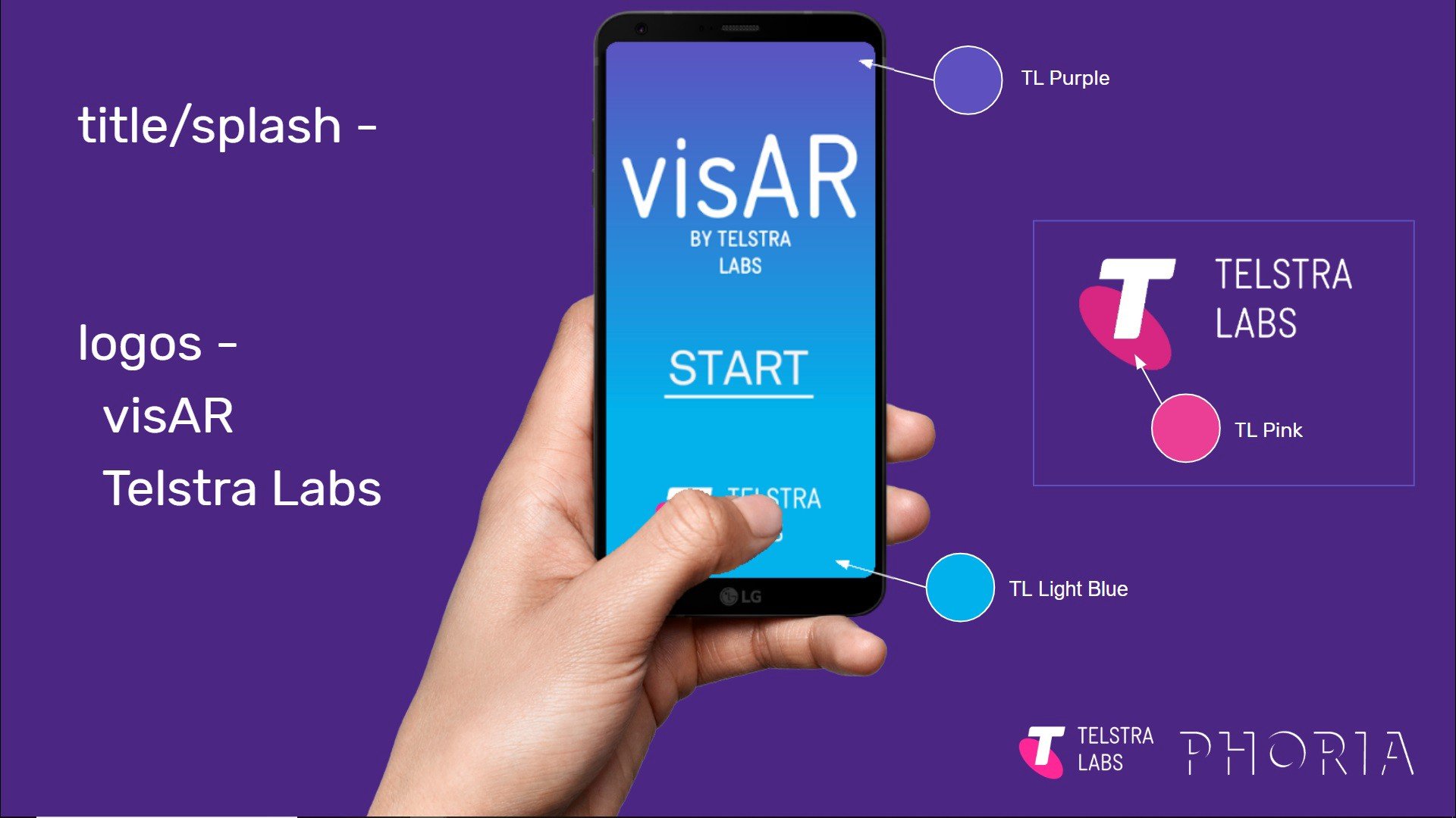 Part of the visual identity guide created to guide visAR’s overall look and feel