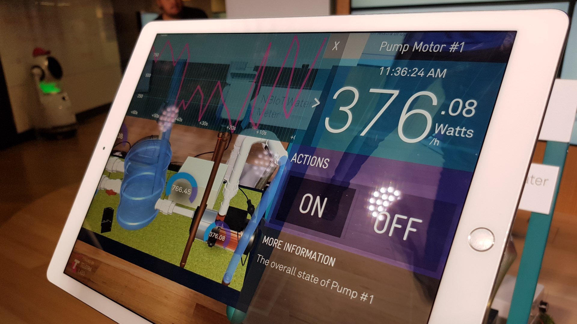Charting historical IoT data for the pump motor component