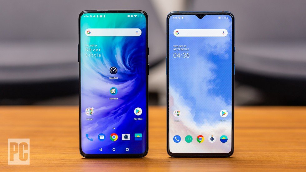 Left to right: OnePlus 7 Pro, OnePlus 7T