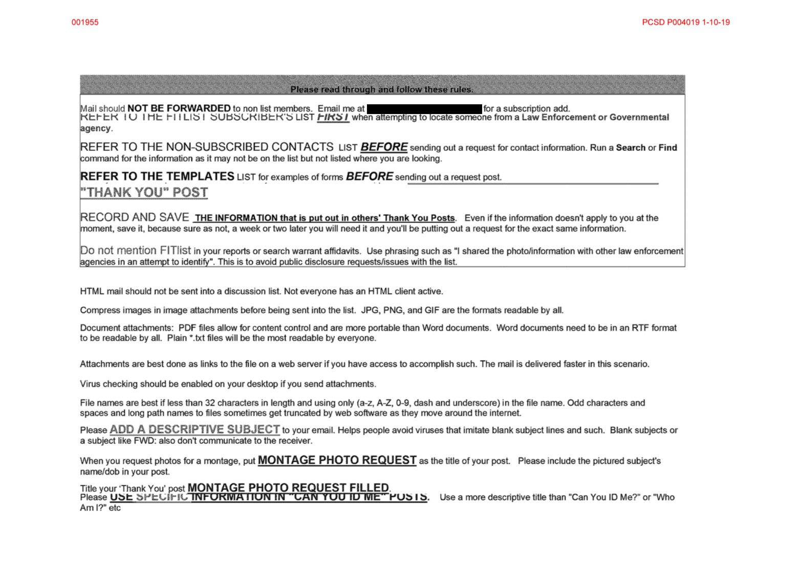 Language from the FITlist thread instructing officers, “Do not mention FITlist in your reports or search warrant affidavits.”