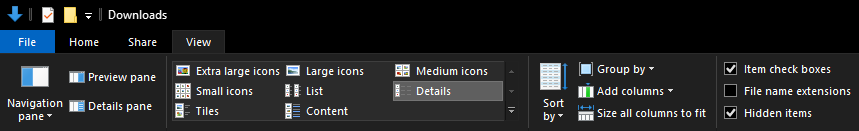 Windows 10 Ribbon bar
